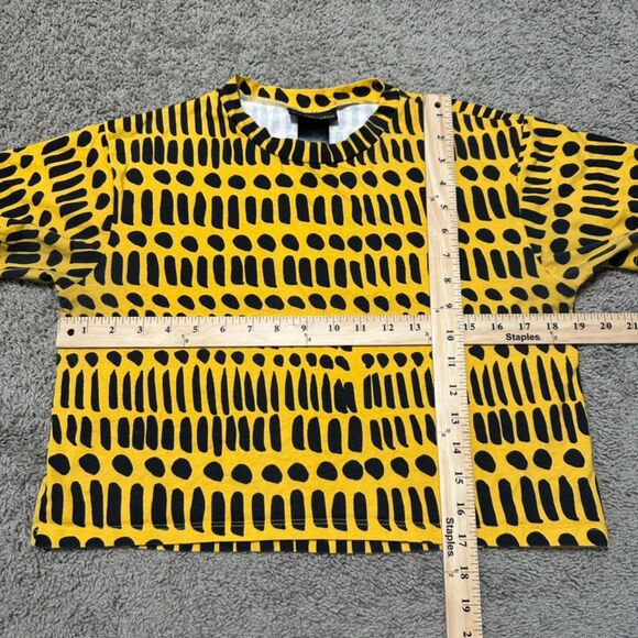 Nooworks Yellow Black Dorcas Code Cropped Top T-Shirt, Medium - Picture 4 of 7